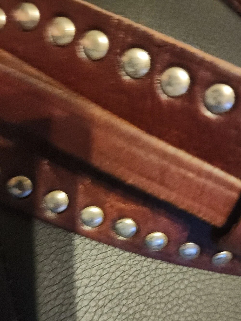 Brown Leather Studded Womens Waist Belt with   Accent